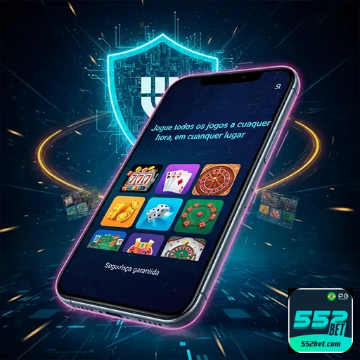 Tela de um aplicativo de apostas 552bet mostrando opções de jogos e apostas na plataforma.